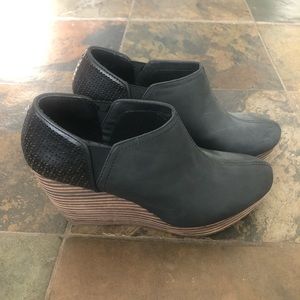 Black Wedge Booties Size 8.5